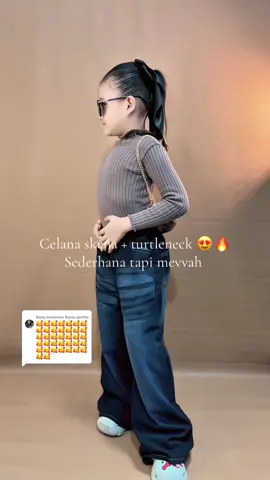 Membalas @Rama aprillio celana skena gombrong sederhana tapi mevvah 😍 #ootdanakperempuan #jeansanak #celanaanak 