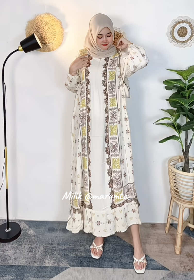 Cantik banget gamisnya, bisa banget dipake buat lebaran🤍✨ #gamislebaran2026 #gamisraya #gamis #gamiskekinian #fypシ゚viral 