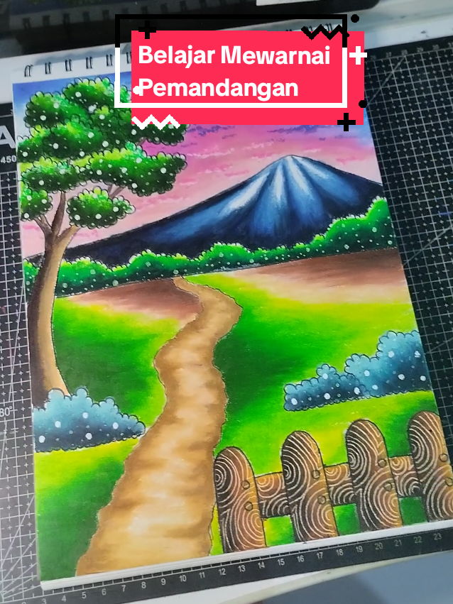 Belajar mewarnai pemandangan. edisi hasil live tadi 🫶🏻 Selamat mencoba semua ☺️ #foryou #foryoupage #SilkyCrayon 