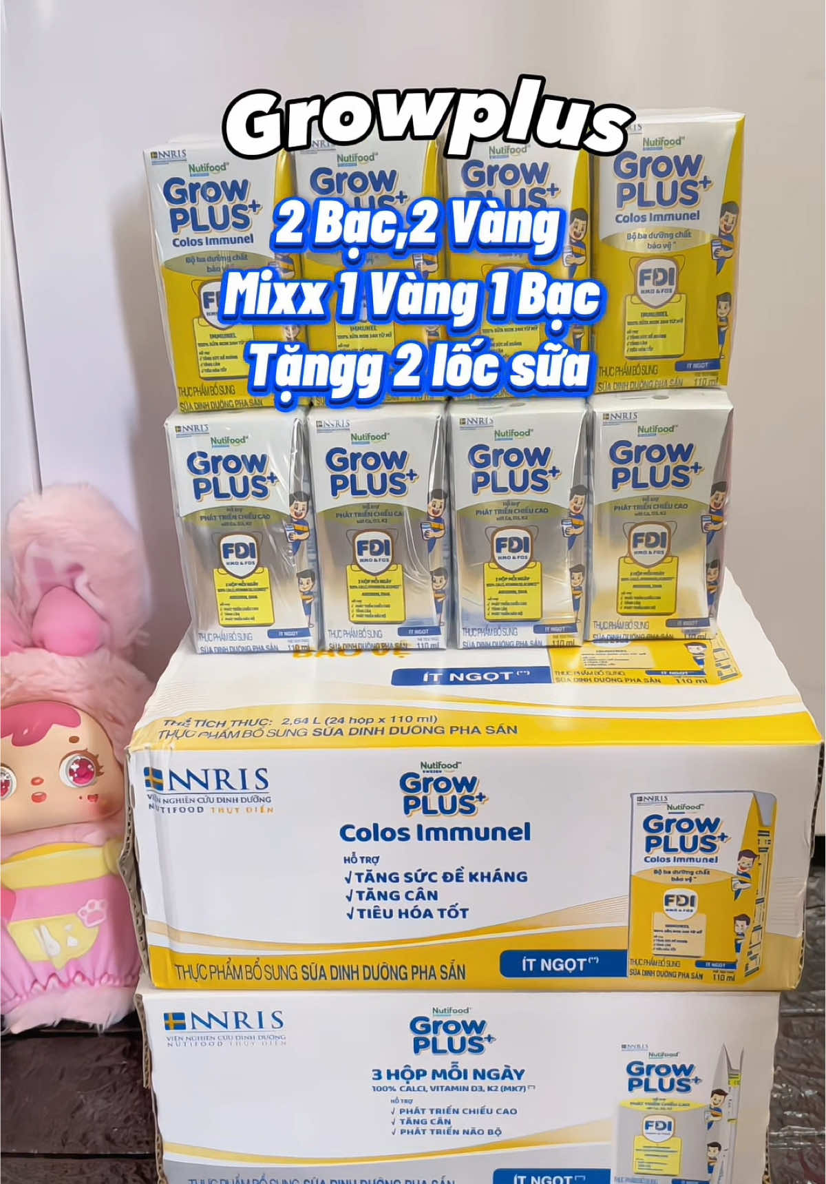 Combo 48 hộp Bạc, 48 Vàng, Mix Vàng Bạc Tặngg 2 lốc sữa tươi sạch #nutifoodgrow #growplusbac #growplussuanonimmunel #phattrientoandien #xuhuong  