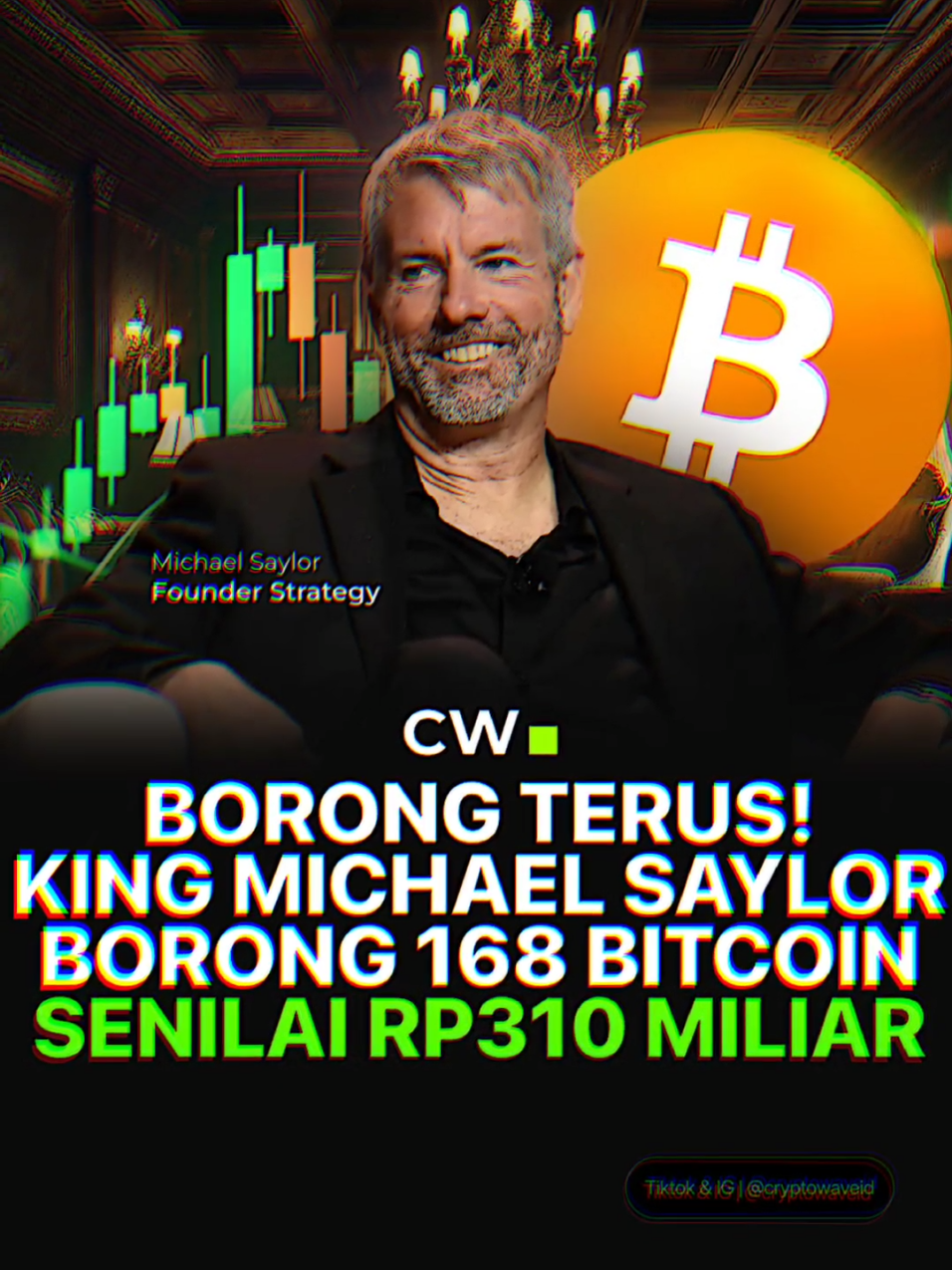 Michael Saylor mellaui Strategy kembali memborong 168 Bitcoin senilai sekitar $18,8 juta atau setara dengan Rp310 Miliar, di harga rata-rata $112,051 per BTC. #cryptowave 