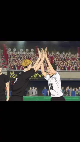 he’s so cute ugh always eager for a high five #ilovesuna #atsumu #akagi #aran #haikyuu