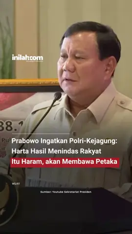 Presiden Prabowo: “Harta dari hasil menzalimi rakyat itu haram.” Presiden RI Prabowo Subianto mengingatkan aparat penegak hukum — Polri dan Kejaksaan Agung — agar tidak tergoda dengan kekayaan dari jalan yang salah. “Harta yang didapat dengan cara mengorbankan rakyat adalah harta haram. Rezeki yang tidak baik, dan ujungnya akan membawa keburukan bagi siapapun dan keluarganya,” — Presiden Prabowo Subianto Pernyataan itu disampaikan saat penyerahan uang hasil perkara korupsi ekspor CPO senilai Rp13 triliun di Kejaksaan Agung, Jakarta. Prabowo mengapresiasi langkah tegas Kejagung, namun juga menegaskan: 🗣️ “Jangan kriminalisasi rakyat kecil. Orang kecil sudah susah, jangan diperberat dengan mencari-cari perkara.” Pesannya jelas: penegakan hukum harus berhati — bukan bernafsu pada kekuasaan dan harta. 📰 Baca berita di inilah.com https://www.inilah.com/prabowo-ingatkan-polri-kejagung-harta-hasil-menindas-rakyat-itu-haram-akan-membawa-petaka — Selengkapnya klik link di bio atau download aplikasi inilah.com di AppStore & Google Play Store. #inilahNews #InilahCom #TitikTengah #TitikCerah #PrabowoSubianto #KejaksaanAgung #Polri #AntiKorupsi #InilahBerita