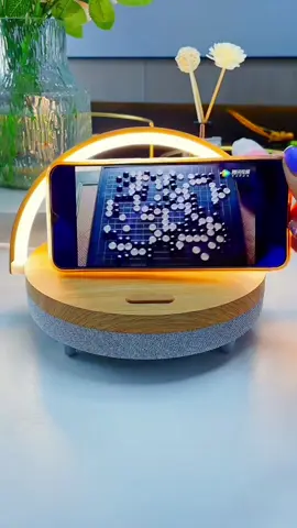 Light + Charger + Speaker in one! 💡🔋🎵 Touch control, wireless charging, and Bluetooth music all in a sleek lamp. #smartlamp #wirelesscharger #bluetoothspeaker #tiktokmademebuyit#fyp