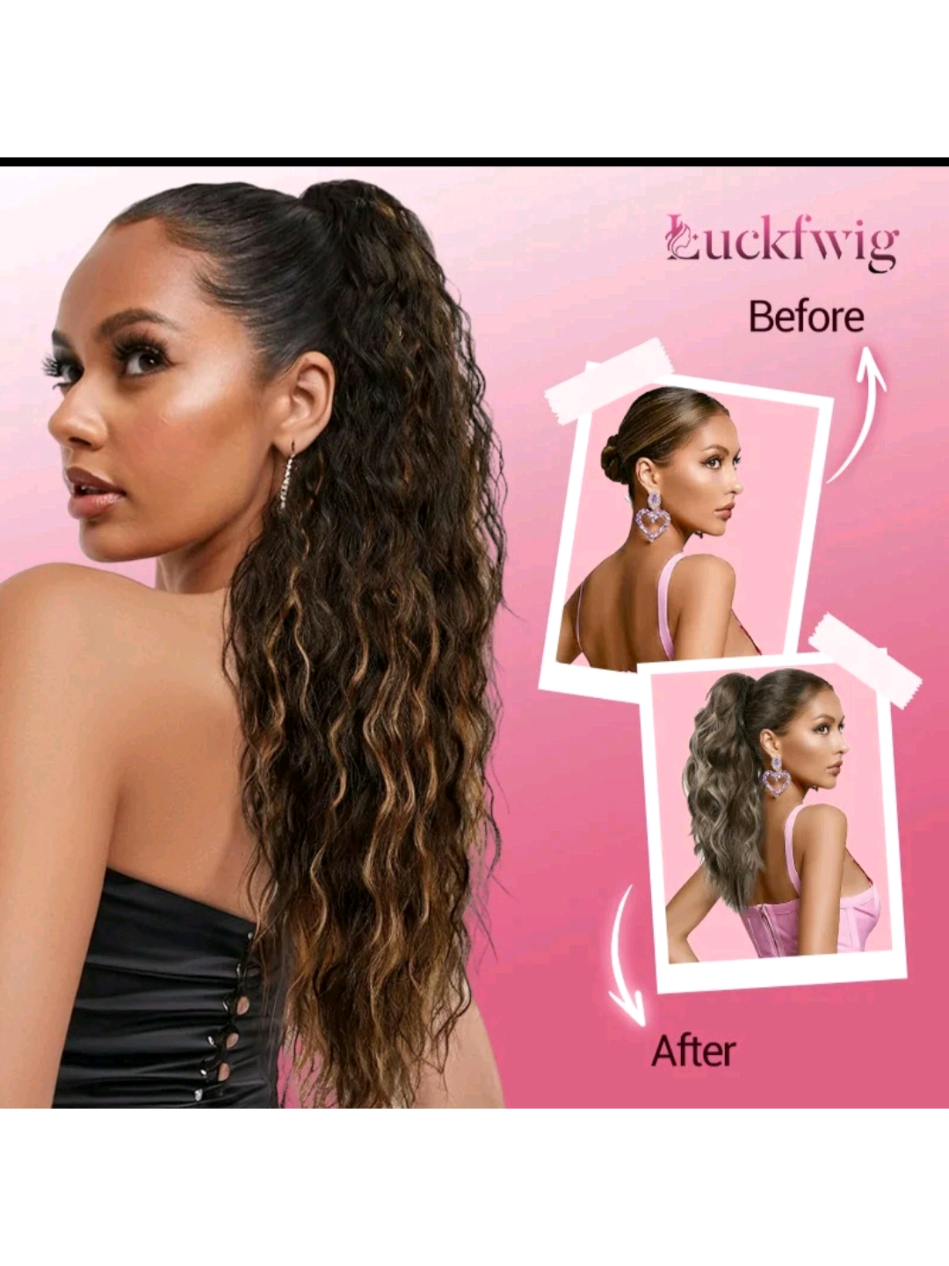 Wearing 30 inches wavy hair clip wig on my 47th birthday. #wighairclip #femalelongcurlysyntheticwig #how to keep a synthetic wig for long 