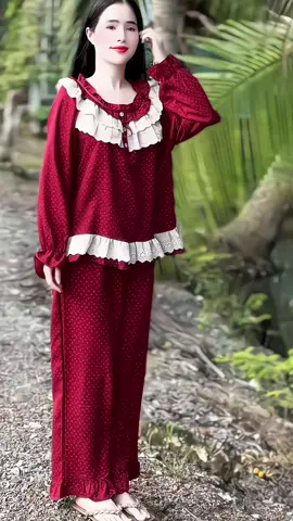 Bộ Mặc Nhà Cổ Bèo Ren #thoitrangnu #xuhuongtiktok 