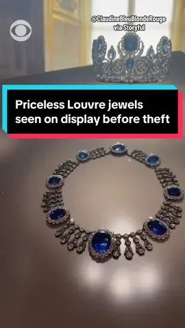 Footage before a daring daylight raid on Paris' Louvre Museum on Sunday shows the stolen items on display in the museum’s Gallery of Apollo including: the Marie-Louise necklace, a tiara worn by the Empress Eugenie, a large jewel-encrusted bow, and a crown, necklace, and earrings worn by Queen Marie-Amelie. French President Emmanuel Macron said authorities were doing everything to recover the items and bring the perpetrators to justice. #paris #crime #louvre #theft #jewlery 
