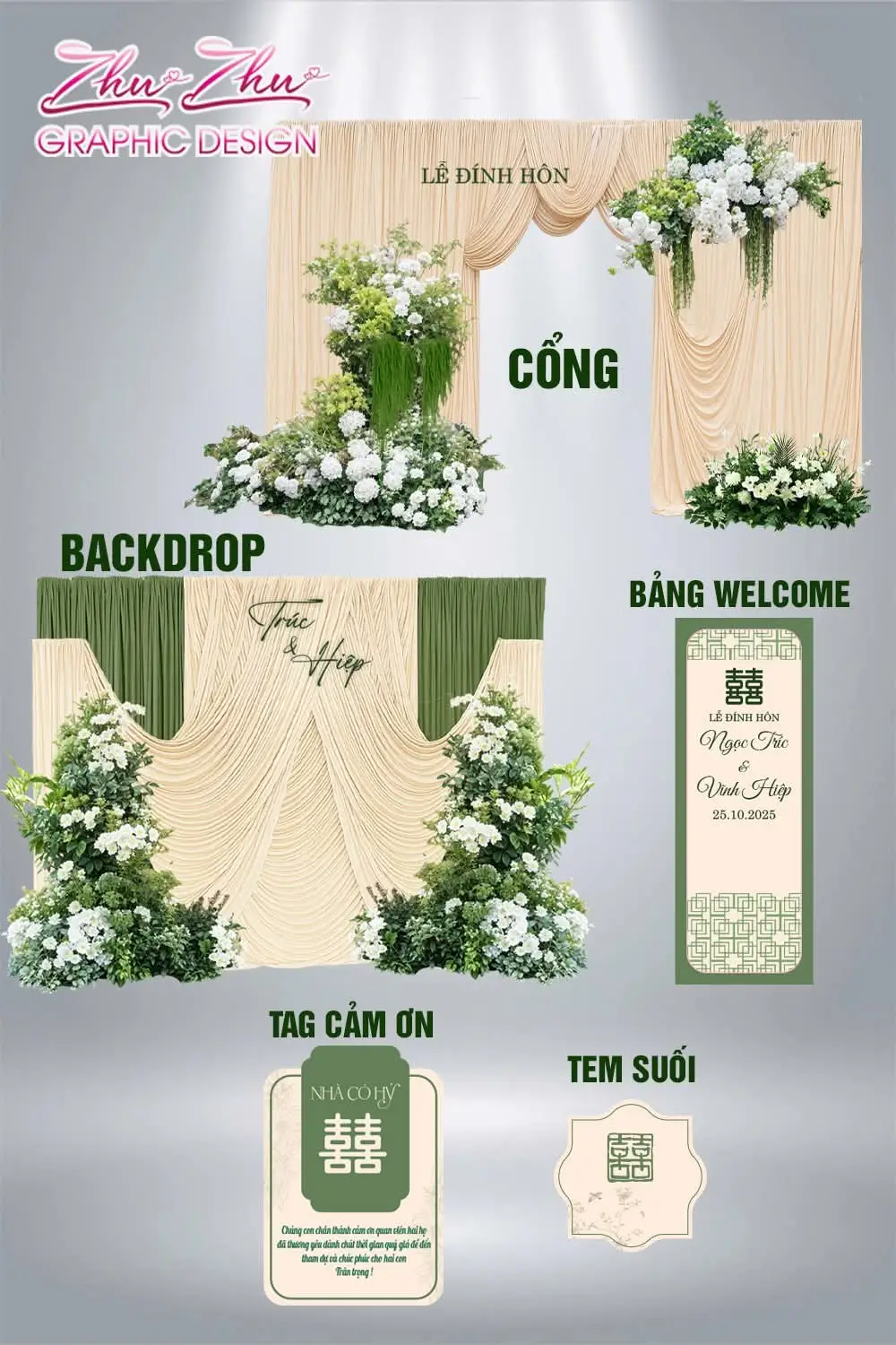 Trang nhã và tinh tế cho ngày trọng đại #weddingtiktok #design2d #fygpシ #designwedding #viral 