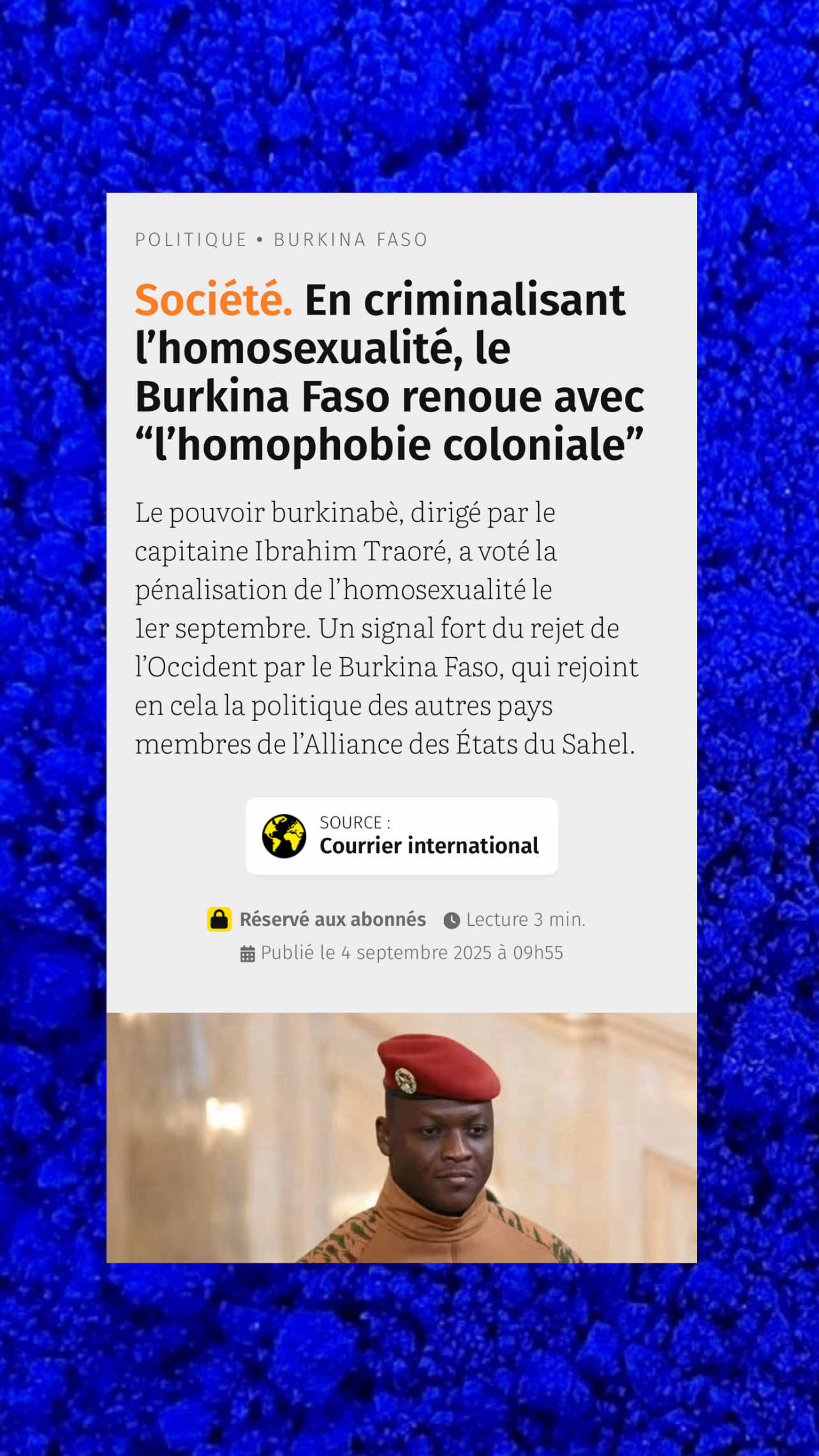La criminalisation de l’homosexualité en Afrique rejoue les cartes de l’autorité coloniale occidentale. 