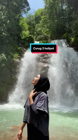 Masih sukabumi😍Curug cantik dengan aliran air sebiru ini🫶 #curug3holipet #curug3holipetsukabumi🍃 #holipet #holipetsukabumi #fyp 