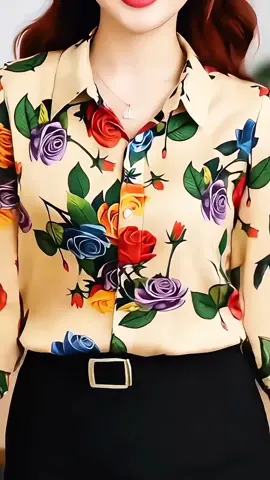 áo sơ mi thiết kế tay lửng hoạ tiết hoa cách điệu#aosominu #xuhuong 