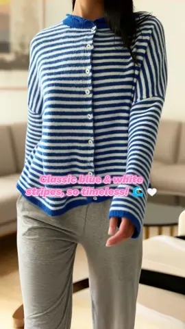 Women's Casual Striped Knit #fashionstyle #OOTD #autumnfashion #tiktokmademebuythis #fashiontrends 