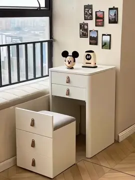 Simple Makeup Table Modern Bedside Cabinet Bucket Integrated Makeup Cabinet Flip Dressing Table Small Dresser Bedroom #roomdecor #makeup 