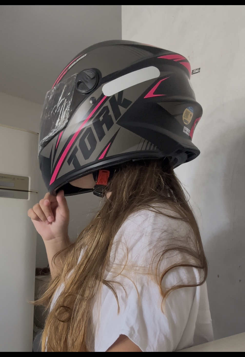 Recebido do meu capacete Pro Tork R8🩷 #protork #capacete #viral #fyp #moto 
