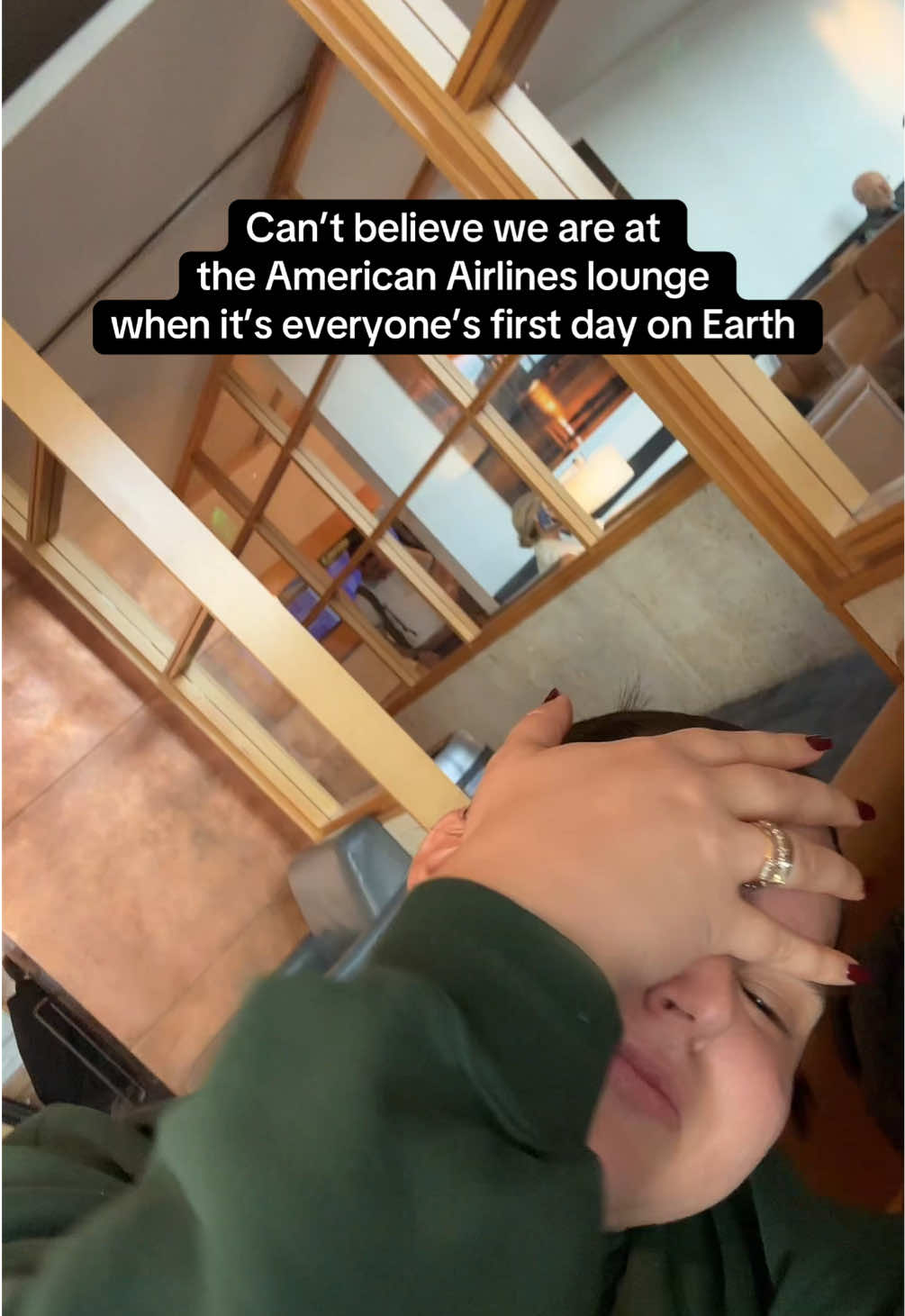 Three people are literally having phone conversations on speaker phone at once #airport #travel #lounge #airportlife #fyp 