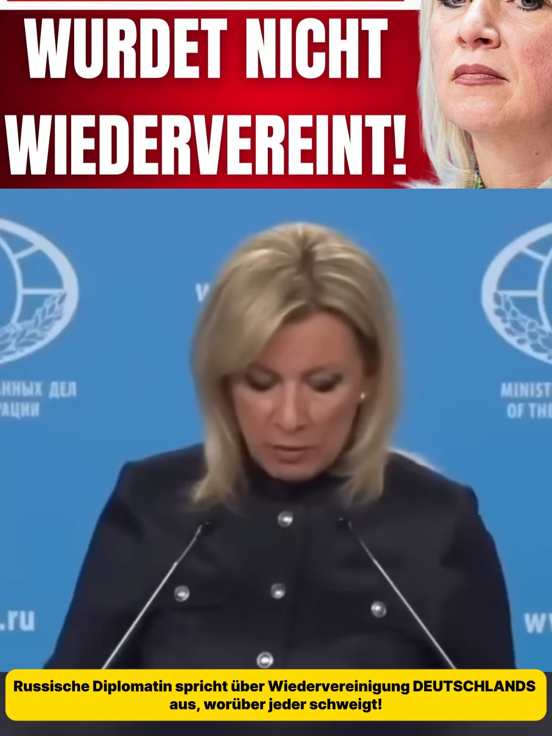 Russische Diplomatin spricht über Wiedervereinigung DEUTSCHLANDS aus, worüber jeder schweigt!