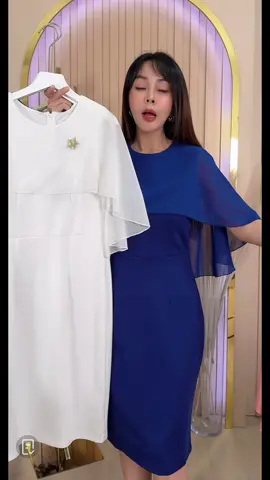 #เดรสคอกลมแต่งผ้าคลุมชีฟอง #เดรสสวยๆ #เดรสออกงาน #เดรสแฟชั่น #เดรสออกงานสวยๆ 