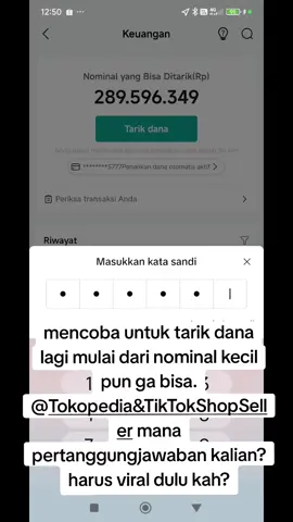 mencoba tarik dana lagi mulai dari nominal kecil pun ga bisa. @Tokopedia & TikTok Shop Seller gimana tanggung jawab kalian? harus viral dulu kah baru kalian bergerak? #fyp #bantuviralkan #justice #tiktokshopkasus 