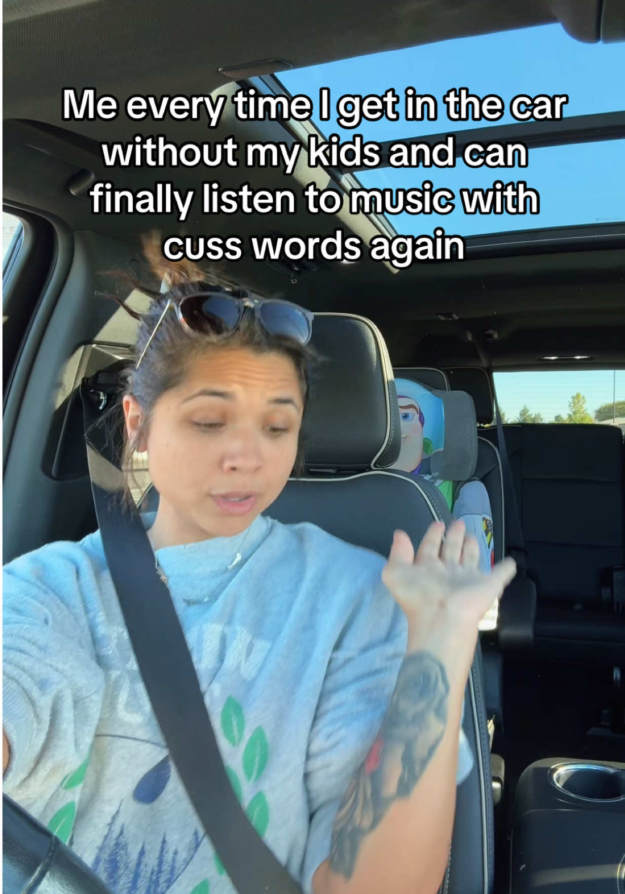 Me, finally escaping the K-pop Demon Hunters soundtrack my kids have on repeat 😭 #mom #fyp #90s #kids 