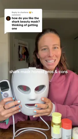 Replying to @charlene 😁  even for products I use daily will always give a 100% honest review — shark red light mask pros & cons  @Shark Beauty  @Bubble Skincare  @I Dew Care  @Versed Skin  (also hoodie is @1987 Label)  #fyp #skincare #morningroutine #redlighttherapy #foryoupage 