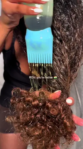 Grateful to my mama for instilling hair oiling into me #indian #hairoiling #healthyhair #indianhair #curlyhair 