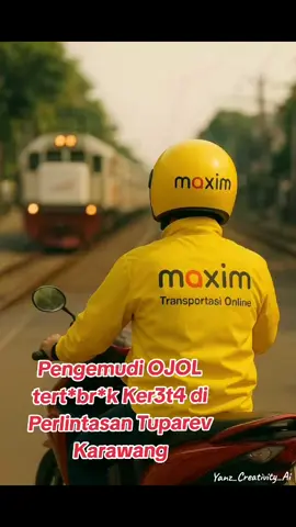 Kecelakaan tragis terjadi di pintu perlintasan kereta api Jalan Tuparev, Karawang, pada Senin (20/10/2025) sore. Seorang pengemudi ojek online tewas seketika usai tertabrak kereta sekitar pukul 15.00 WIB. Berdasarkan informasi di lapangan, korban yang mengendarai motor berpelat T 3228 SH diduga nekat menerobos palang perlintasan yang sudah tertutup sesaat sebelum kereta melintas. Warga sekitar sempat berusaha menolong korban, namun nyawanya tak tertolong di lokasi kejadian. Jenazah kemudian dievakuasi dan dibawa ke RSUD Karawang untuk proses identifikasi lebih lanjut. Motor korban masih tampak di lokasi dengan kondisi ringsek di bagian depan, sementara arus lalu lintas sempat tersendat akibat banyaknya warga yang berhenti untuk melihat kejadian. Peristiwa ini menjadi pengingat keras bagi seluruh pengendara agar selalu berhati-hati di area perlintasan kereta. Petugas menghimbau masyarakat untuk tidak memaksakan diri melintas ketika sinyal peringatan dan palang pintu sudah tertutup demi keselamatan bersama. #fyp 