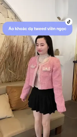 Áo khoác dạ tweed viền ngọc#xuhuongtiktok #review #thơitrangnuhottrend #viral 