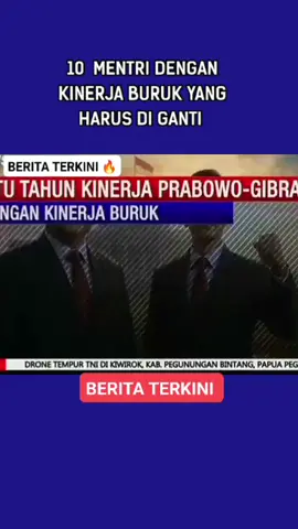 #beritaterkini🔥 10 MENTRI DENGAN KINERJA BURUK YANG HARUS DI GANTI 