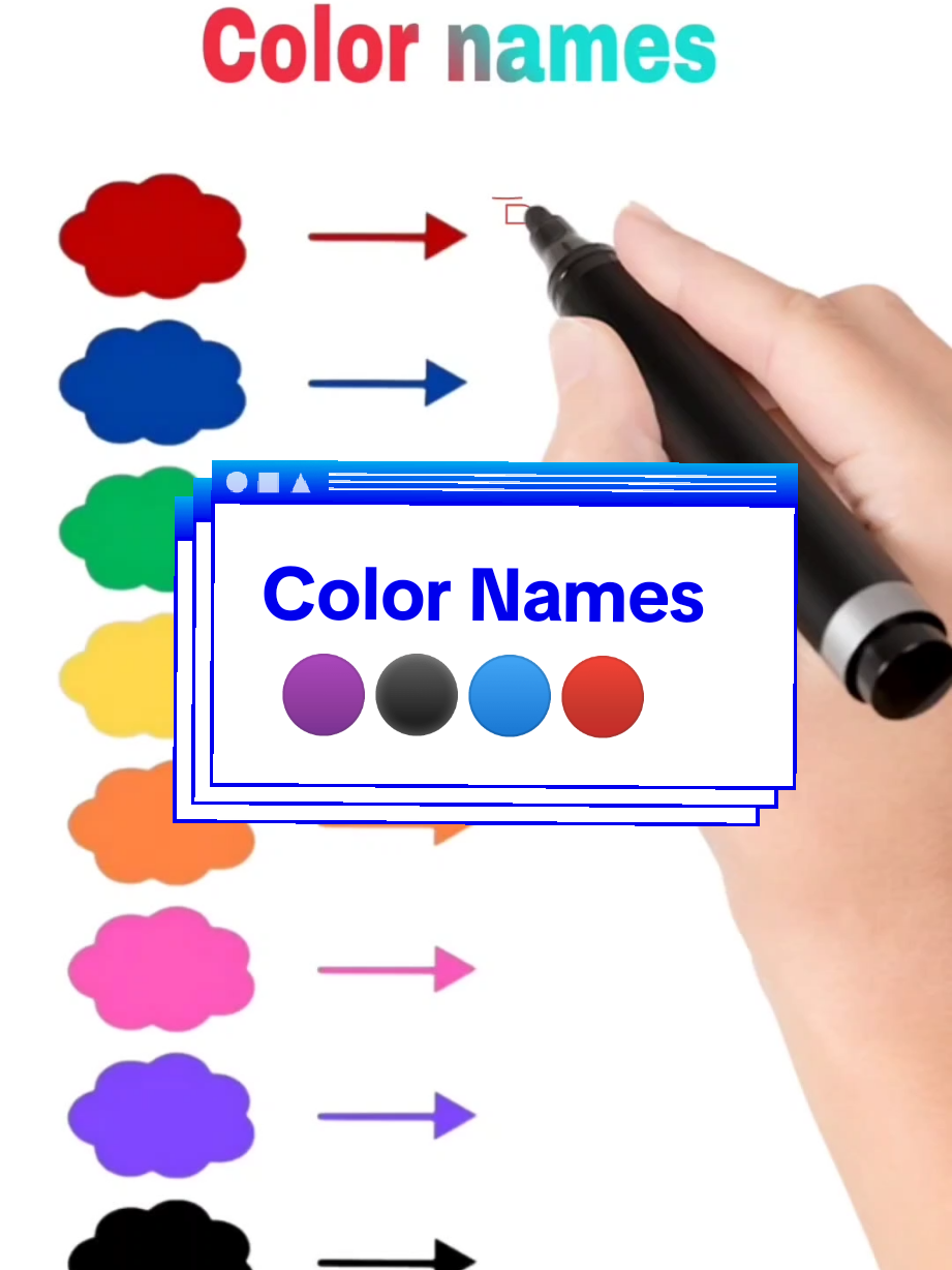 Color Names 🔴🔵⚫🟢🟡#englishforkids #kidstiktok #learnenglish #english #LearnOnTikTok 
