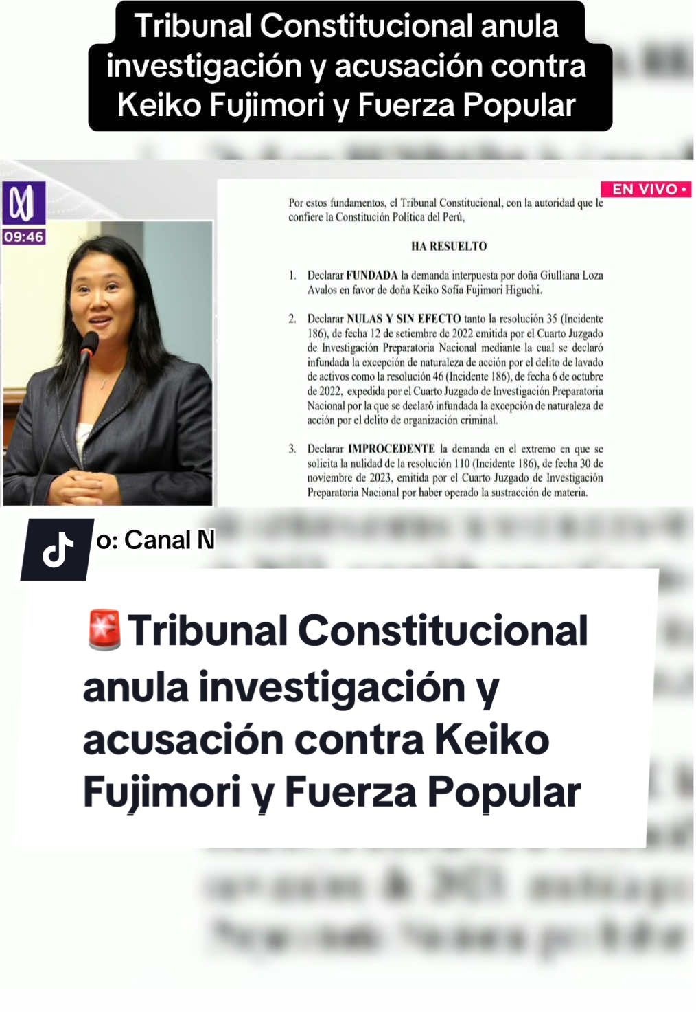 🚨URGENTE || #Peru #FuerzaPopular #KeikoFujimori #TribunalConstitucional #Lima 