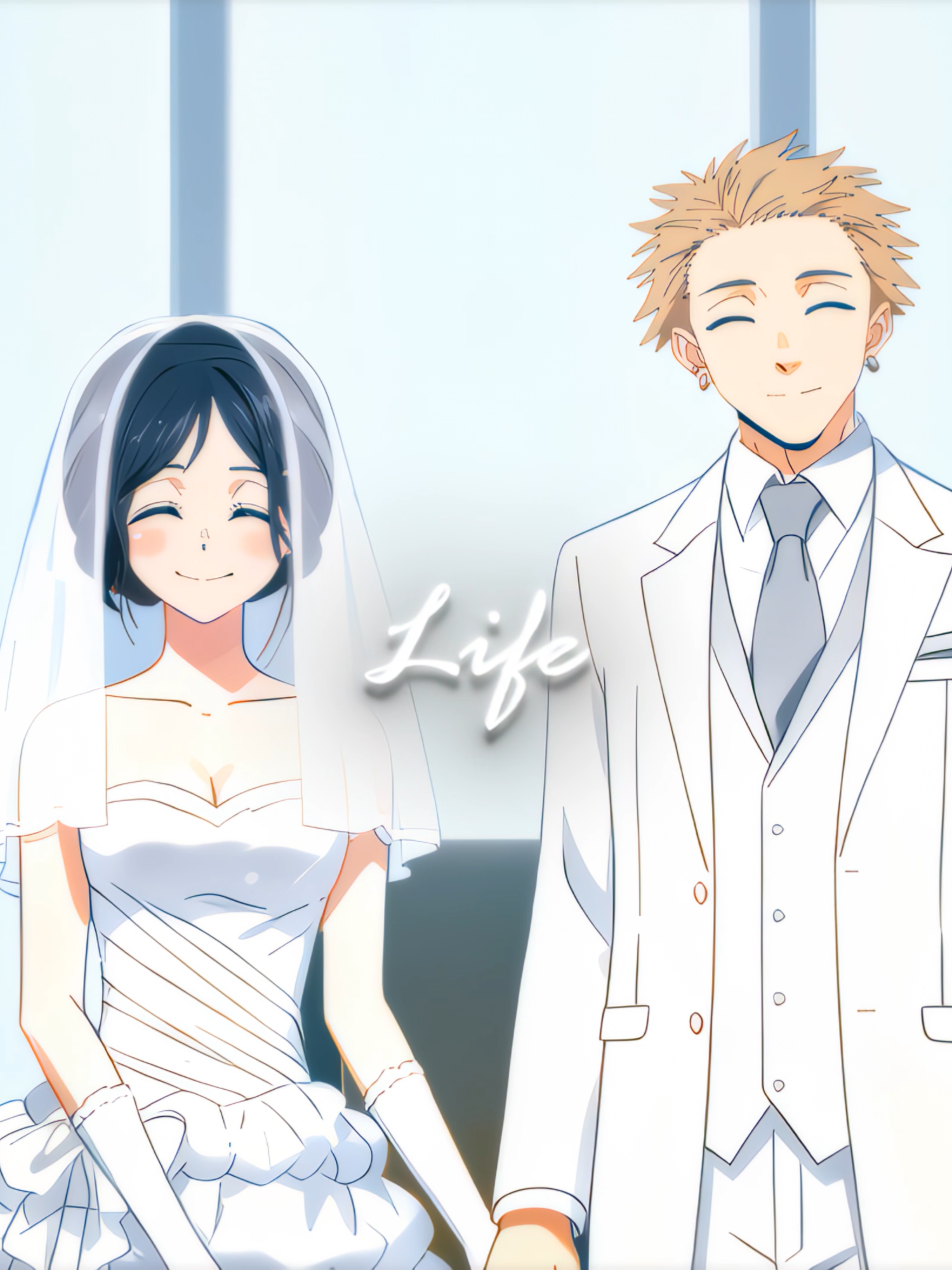 The wedding of Waguri and Rintaro💙 - credits: 幻咩咩_ in bilibili - #thefragrantflowerbloomswithdignity #kaoruhanawarintosaku #wagurikaoruko #rintaro #anime #ndits16 #swordsq #ramensqd #hanasq #animegirl