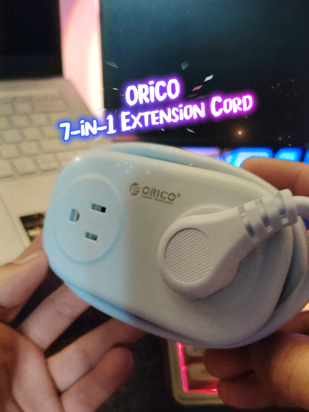 ORICO Portable Rollable Power Strip with USB Ports – Compact Travel Extension Cord for Smart Charging #ORICOPowerCord #TravelEssentials #SmartCharging #PortableExtension #TechGadget 