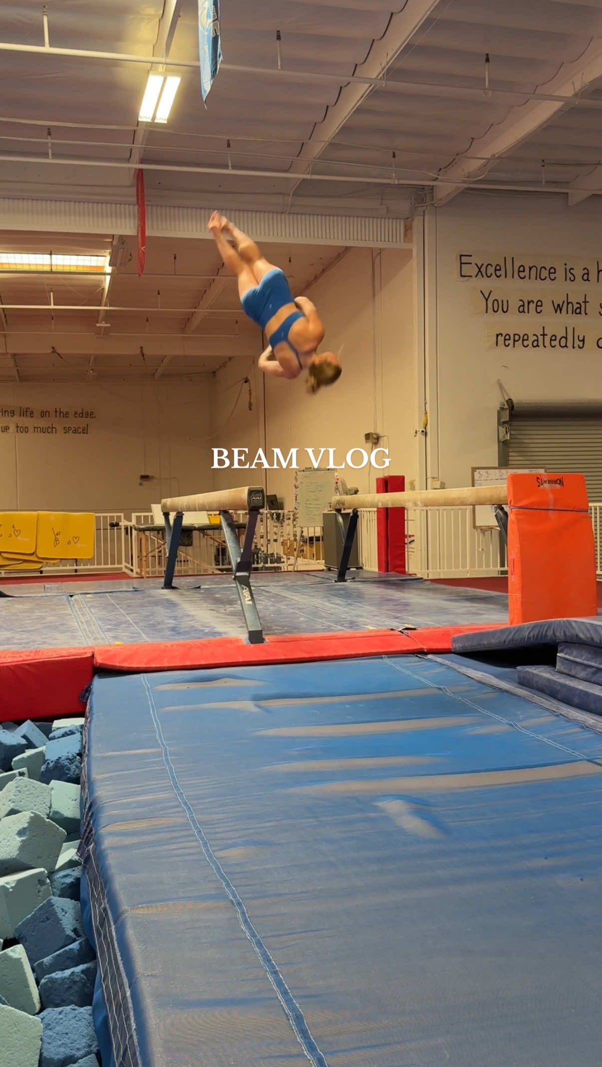 We’re back + beamin’ baby🤸🏼 #gymnastics #training #Vlog #dayinthelife #beam 