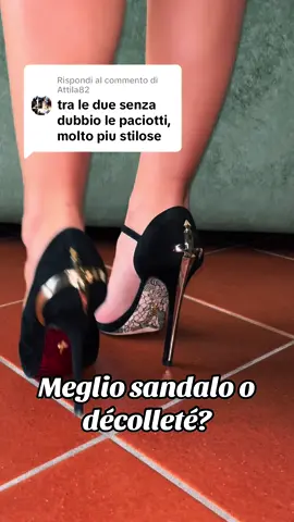 Risposta a @Attila82 come sempre c’è il dubbio del colore! Meglio oro o argento? Sandalo o décolleté?😭 #cesarepaciotti #daggerheels #tacchialti #tacchi #highheels 