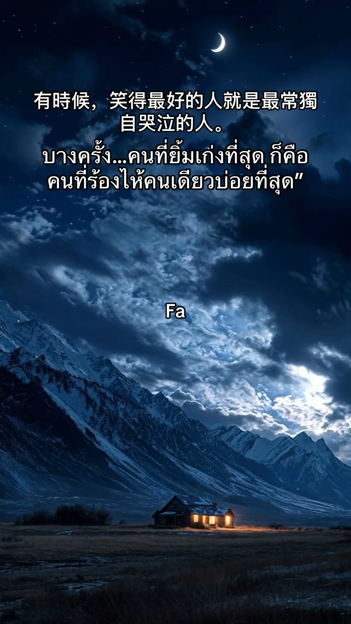有時候，笑得最好的人就是最常獨自哭泣的人。