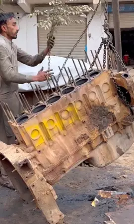 Restored Caterpillar engine that was seized and completely rusted after many years P4.3 #construction #mechanic #DIY #typ 