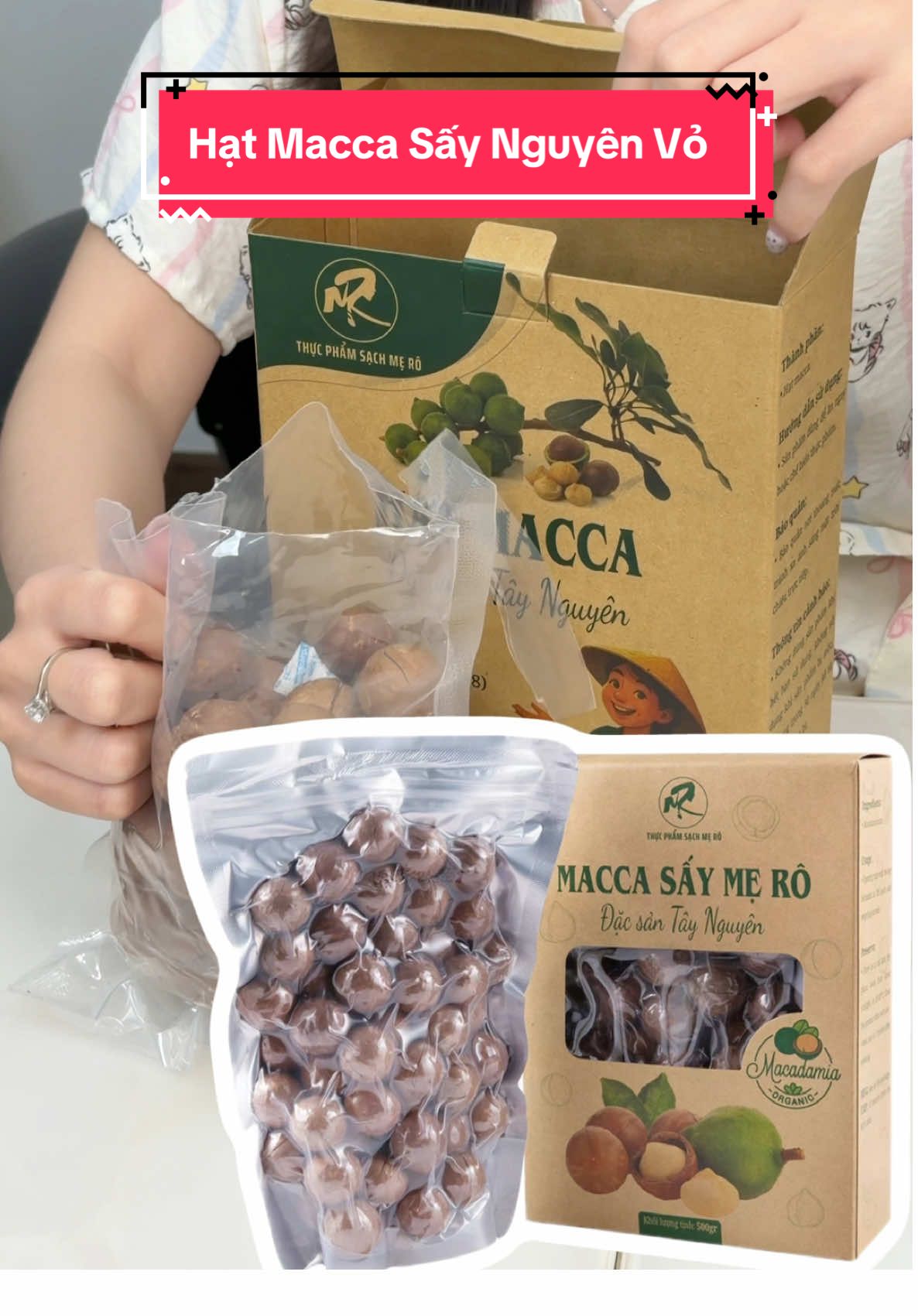 Hạt macca sấy nguyên vỏ nhà Mẹ Rô #hatmacca #nhunkiu #thucphamsachmero #macca #hatmaccataynguyen 