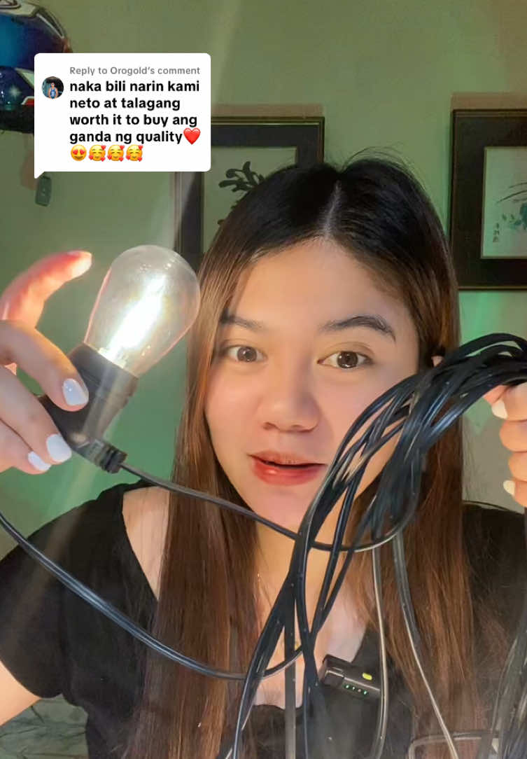 Replying to @Orogold ang ganda ng pailaw na to kahit hindi christmas pwede to pandecor lakas maka coffee shop vibes #stringlight #lightbulbstringlight #outdoorlights 