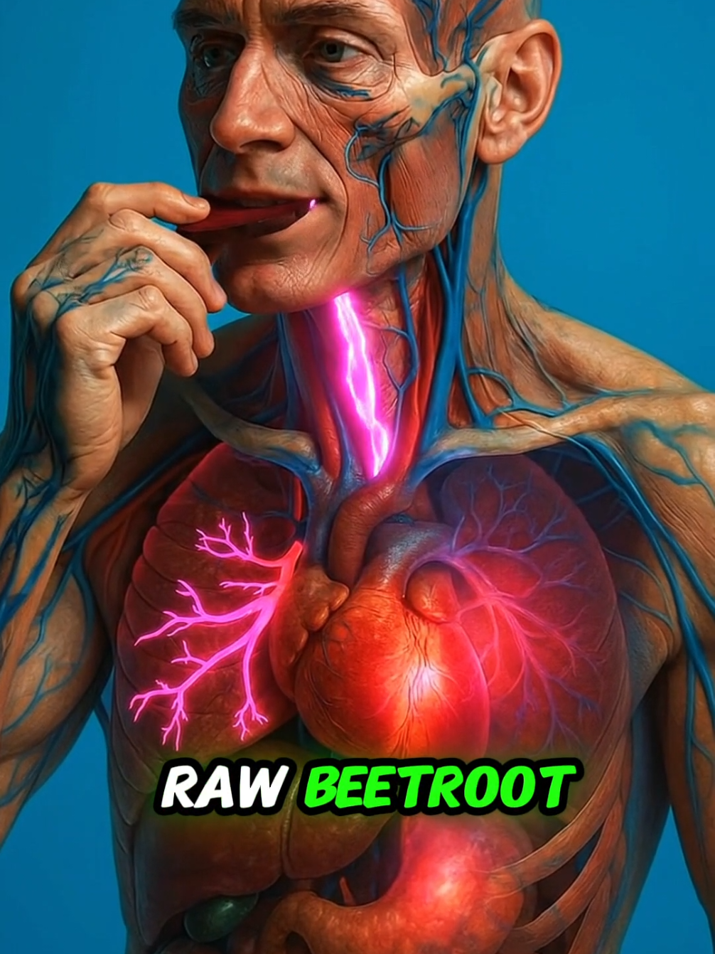 Science in action. What happens while eating raw beetroot inside of your body? #humanbody #anatomy #health #sciencetok #aiart 