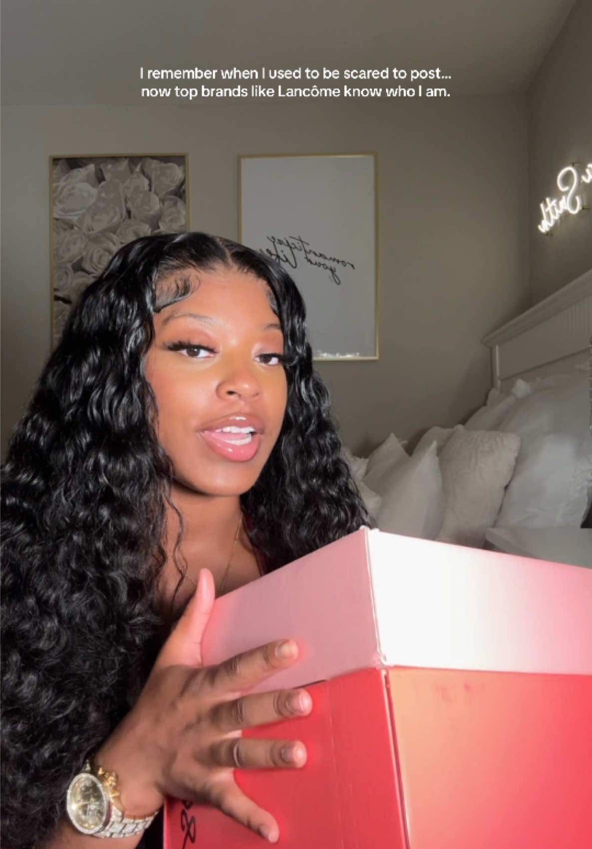 This is your sign to start posting your content💗🥰 You never know who’s watching 👀  💌 Want to start landing brand deals too? Comment “Freebie” and I’ll send over my UGC Starter Guide for FREE Also, My UGC content creator Vault drops October 27th 🥂 Stay Tuned!!  #giftedbylancome #lancomemakeup #lancomelipgloss #makeup #contentcreator 