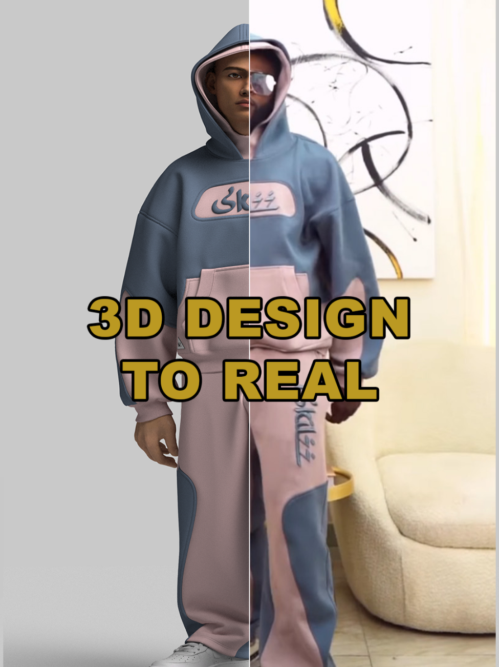 I designed a Hoodie + Sweatpants for Skilzz🙌🏻 That's what I do for my clients! #digitalfashion #clo3d #digitalfashiondesign #clo3dfashion #fashiondesign 