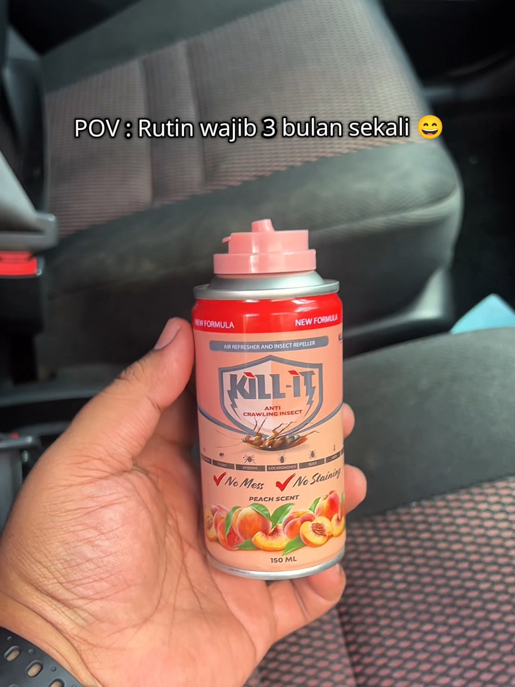 Rutin wajib setiap 3 bulan untuk kereta saya . No more lipas dan serangga 🚫🤭 #killit #spraylipasdalamkereta #spraylipasviral #killitachey #fyp 