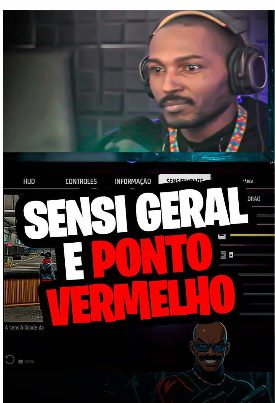 Sensibilidade geral e ponto vermelho free fire. #freefire #ggmousepro #mobilador #sensibilidadefreefire 
