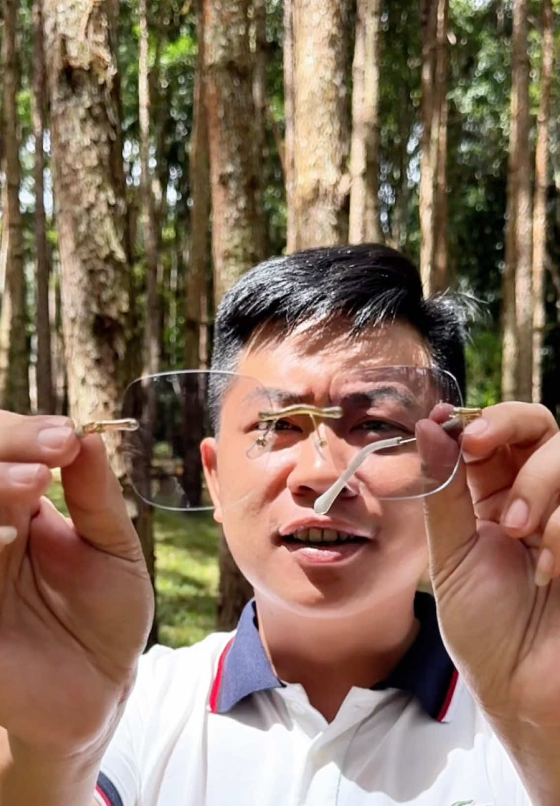 89k Kính cận không viền, chống ánh sáng xanh chống uv cắt mắt cận free