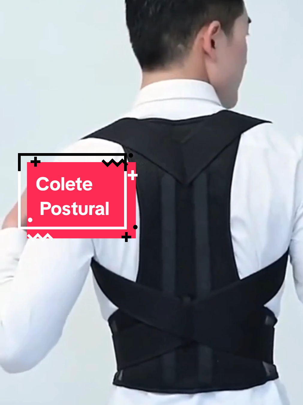 Cinta Colete Corretor Postural Unissex Reforçada - Suporte Forte para Coluna e Lombar #postura #achadinhos #shopee #coluna #colete 