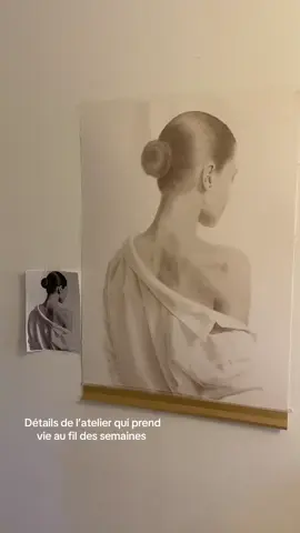 Mon petit atelier de dessin où je réalise mes portraits hyperréalistes au pastel sec 🫶🏼 #dessinatrice #drawingartist #artiste #hyperrealism 