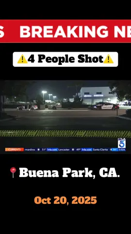 Four people were hospitalized, including three minors, following a report of gunfire in Orange County Monday morning. #buenapark #shooter #orangecounty #kia #minors 