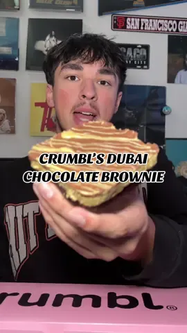 ITS BACK!!!! im so glad crumbl brought this dubai chocolate brownie back this week! im not playing around i got four of them right when they opened! definitely one of the best items they have ever made! @Crumbl  #dubaichocolate #crumbl #mukbang #tastetest #dubaichocolatebrownie 