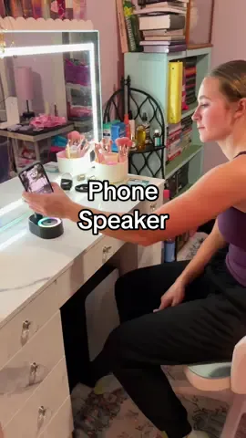 This induction speaker is so fun, you can just set it on and it will play or you can also Bluetooth to it! #bluetooth #PhoneStand #bluetoothspeaker #phoneaccessories #giftidea @AKLLCCR SHOP 