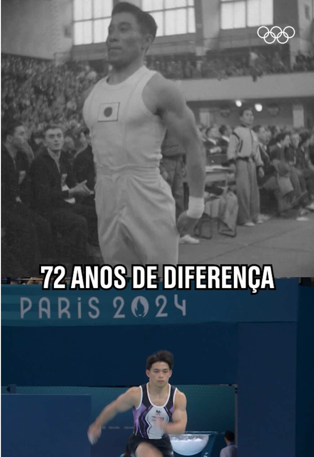 O salto masculino em Helsinque 1952 e Paris 2024! Potência e elegância sempre presentes na ginástica artística! 👏  #ARTWorlds2025 #JakartaGymnastics2025 #Gymnastics